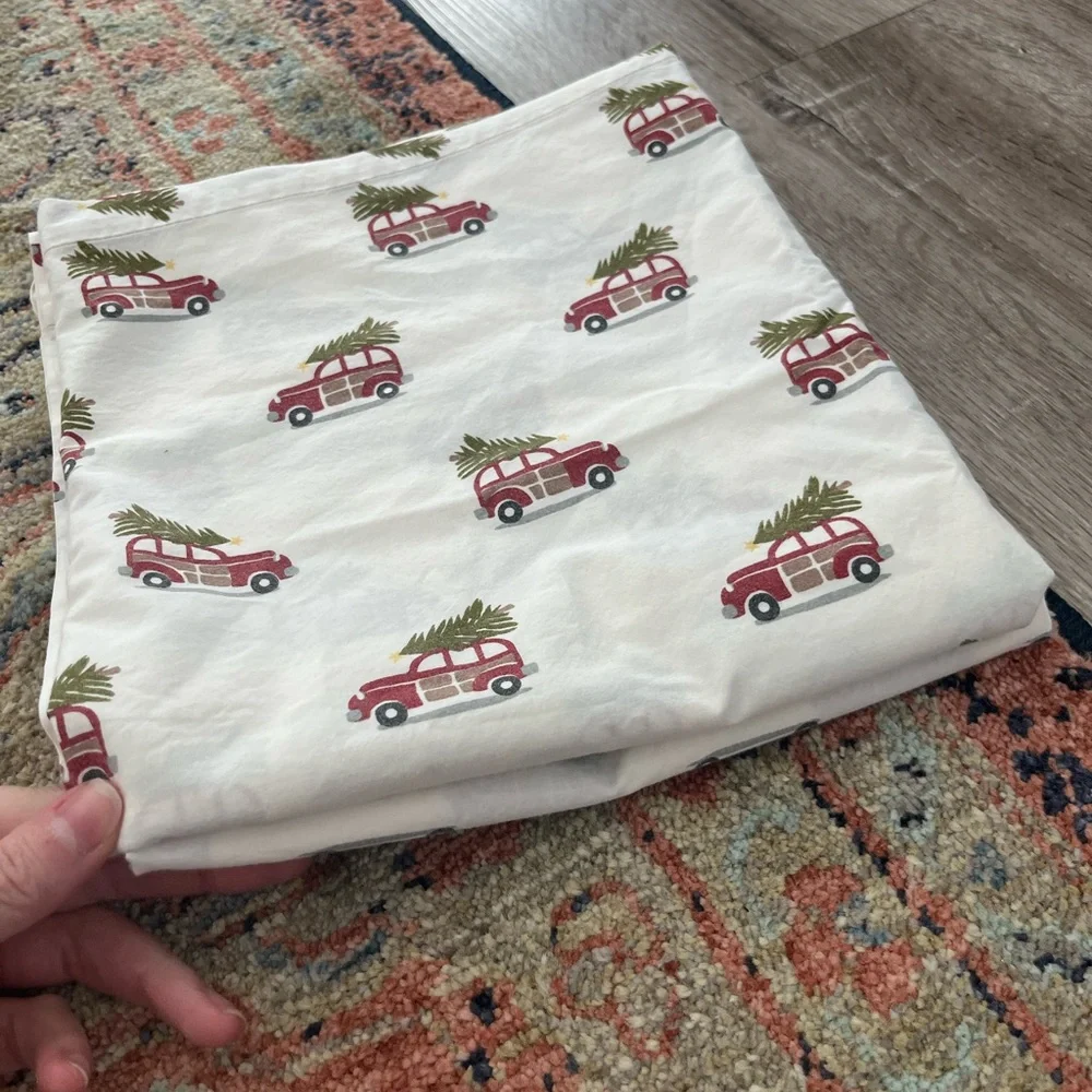 Pottery Barn Woody Car Cotton Pillowcases Christmas Holiday